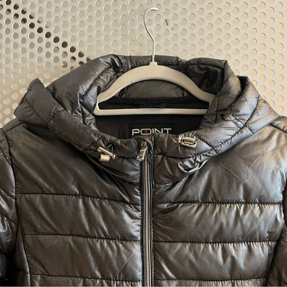 Puffer Jacket Women’s Lightweight Hooded Zip up Size Small in Silver Gray - Picture 5 of 11